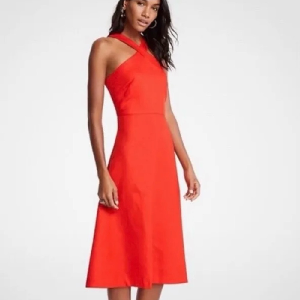 Ann Taylor Red Midi Dress